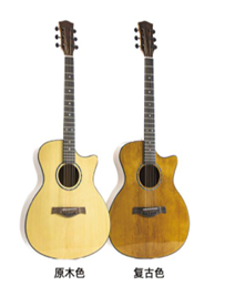 40/41 Inch Cutaway Acoustic Guitar – Solid Top, Mahogany Laminate, Natural & Vintage Finish