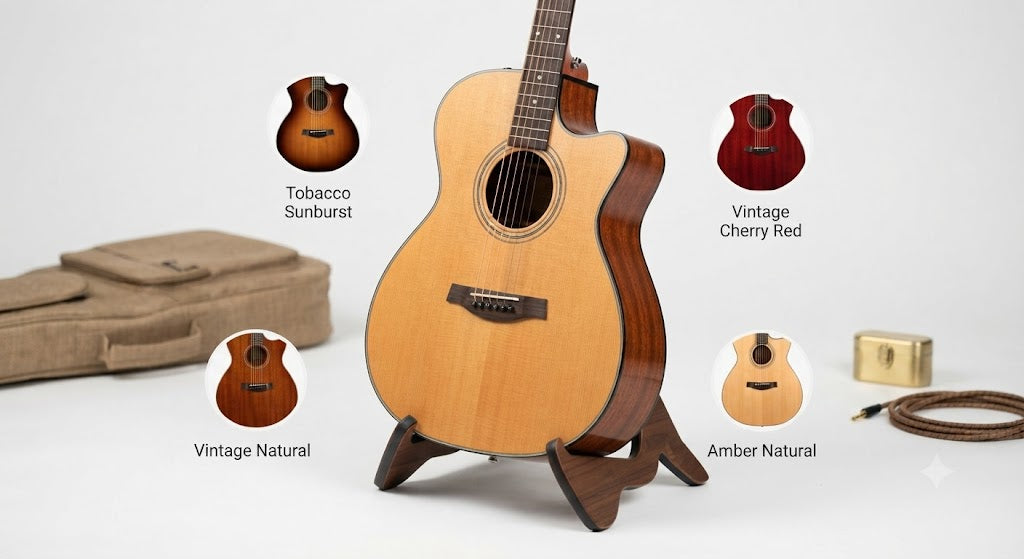 40/41 Inch Cutaway Acoustic Guitar – Solid Top, Mahogany Laminate, Multiple Colors
